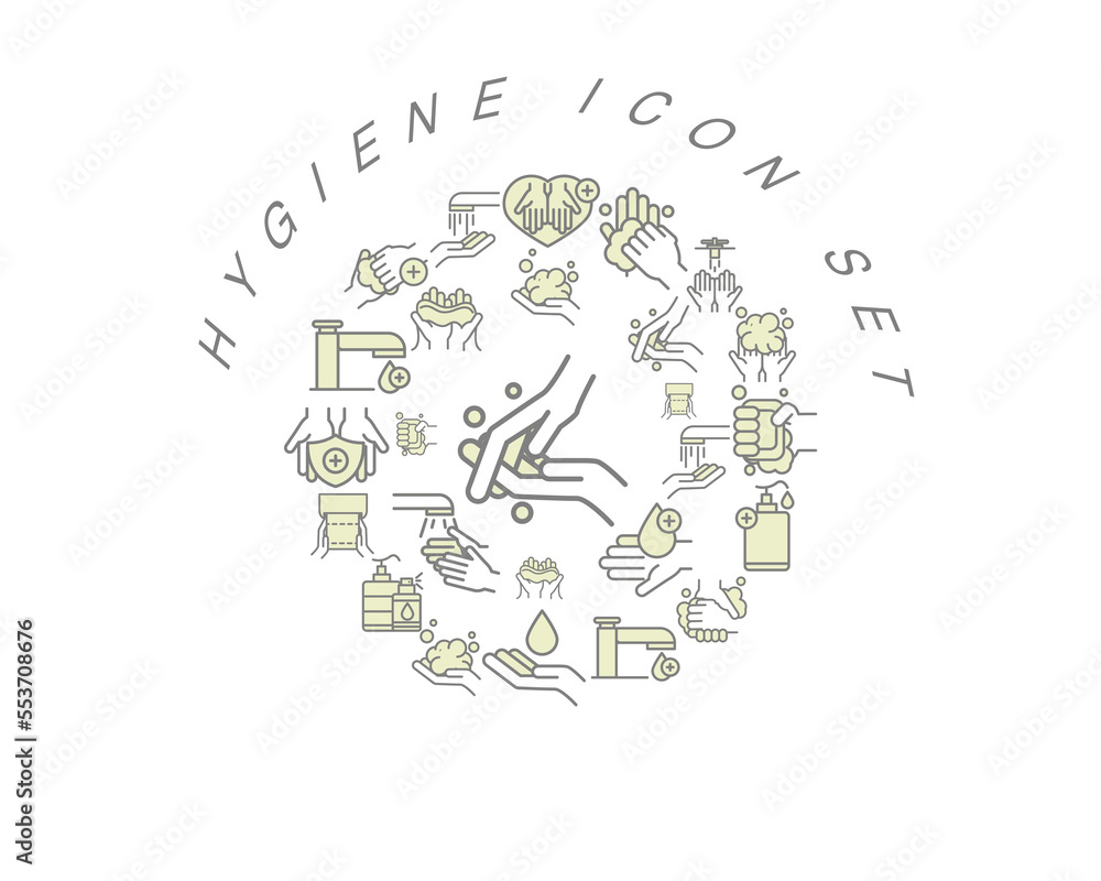 Vector hygiene icon set Vector hygiene icon set