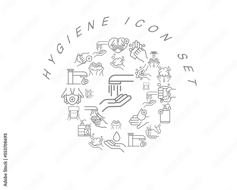 Vector hygiene icon set Vector hygiene icon set