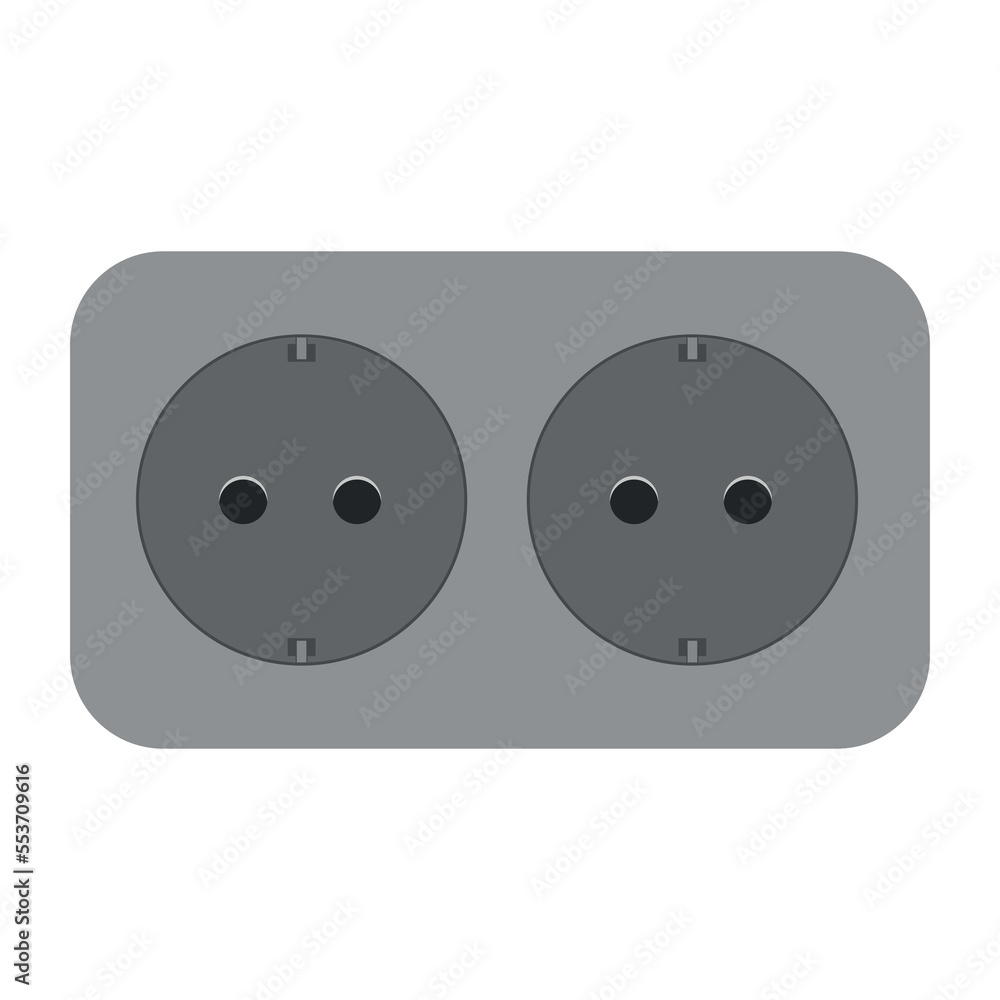 Fototapeta premium Double wall socket vector icon