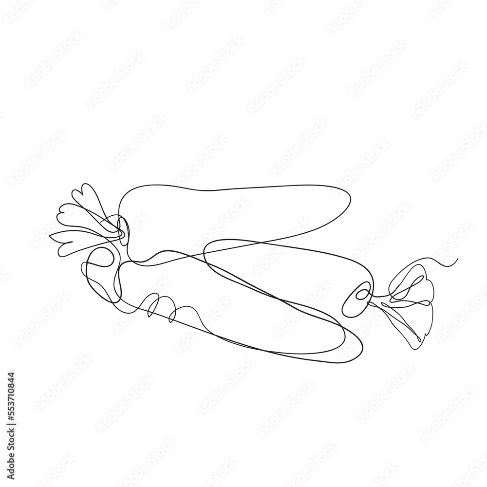 continuous line drawing vegetable carrots illustration vector continuous line drawing vegetable carrots illustration vector