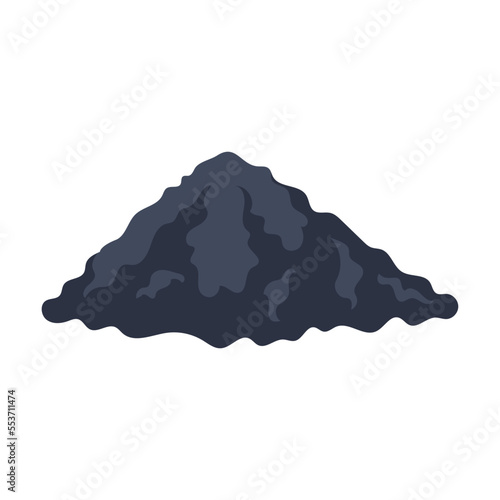 Heap of gravel for asphalt materials cartoon vector illustration. Piles of stones, wooden planks, sand, metal isolated on white background