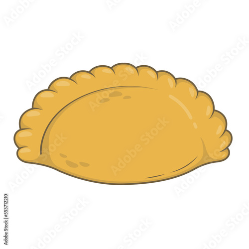 cartoon mexican patty empanadas isolated on white background