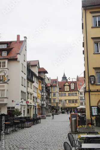 A street in old town in Lindau, Bodensee lake, Germany 