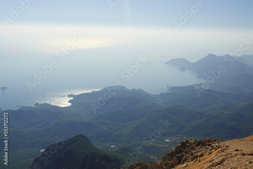 The panorama from Tahtali mountain, Antalya provence, Turkey photo