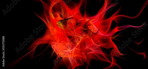 Abstract electrifying lines  smoky fractal pattern  digital illustration art work of rendering chaotic dark background.