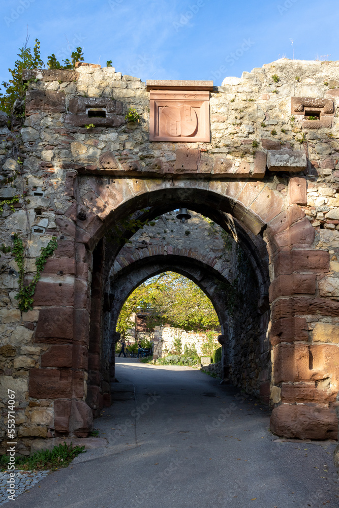 Entrance portal to Roetteln castle ruins, Binzen, Germany, Europe