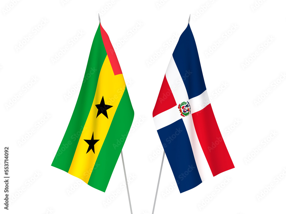 Saint Thomas and Prince and Dominican Republic flags