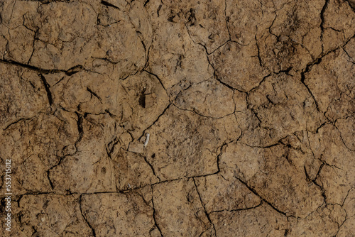 dry land in the dry season Drought, ground cracks, no hot water. Lack of humidity effect from global cracked soil in drought abstract nature background with cracked soil