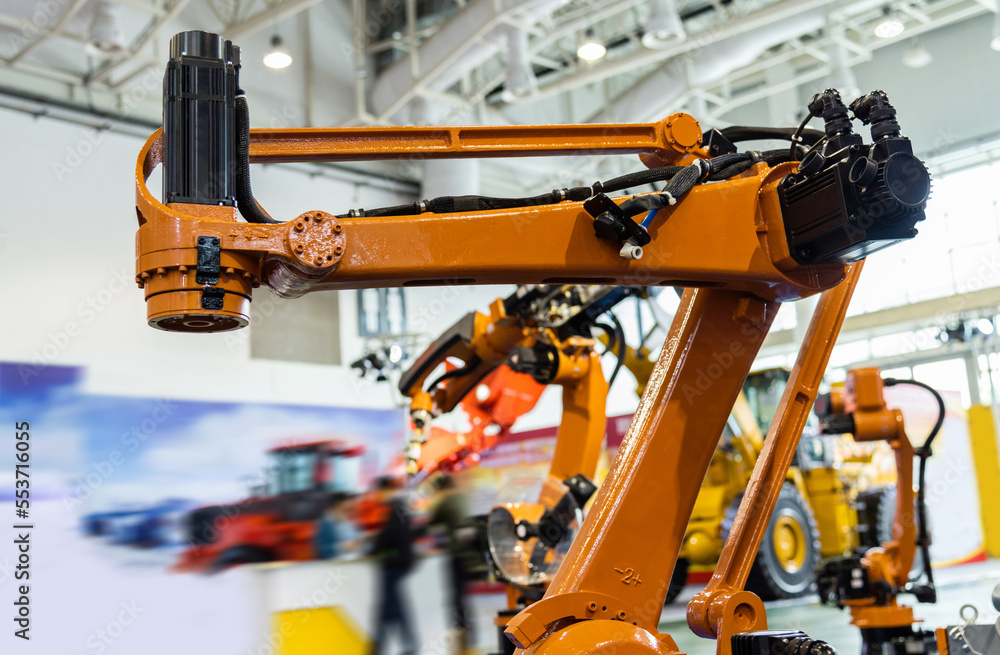 Close up of robotic arm for palletizing