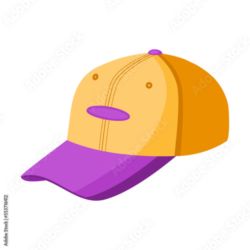 Sports cap and baseballs cartoon illustration. Head wear, hat for athletes and sportsmen isolated on white background