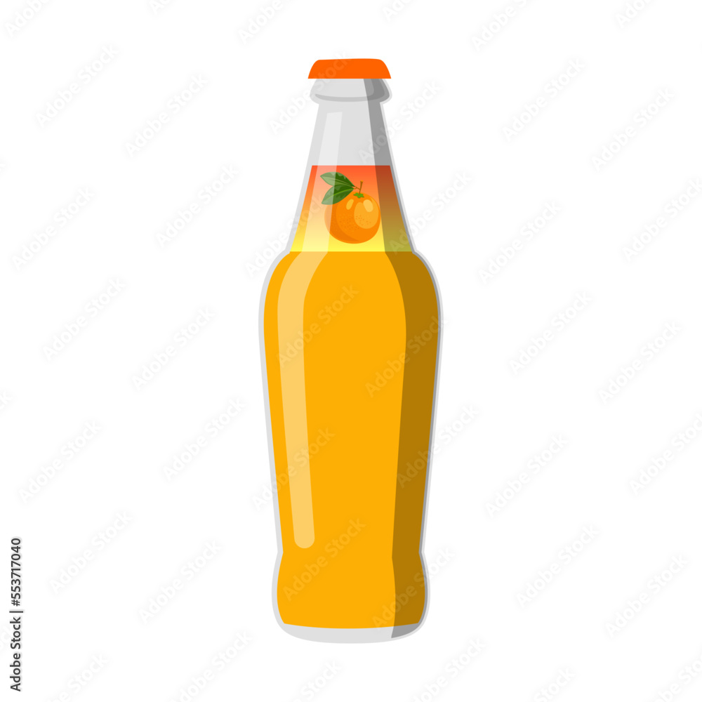 Sodas in glass bottle. Vector illustration of fizzy cold energy drink. Carbonated water and sparkling beverage isolated on white Sodas in glass bottle. Vector illustration of fizzy cold energy drink. Carbonated water and sparkling beverage isolated on white