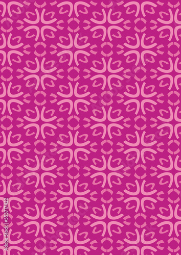 seamless pattern with pink abstract flowers