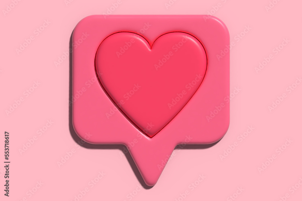A 3d heart, liking in social media concept. Good for any project.