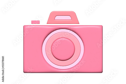 A 3d pink cute camera icon. Good for any project. 