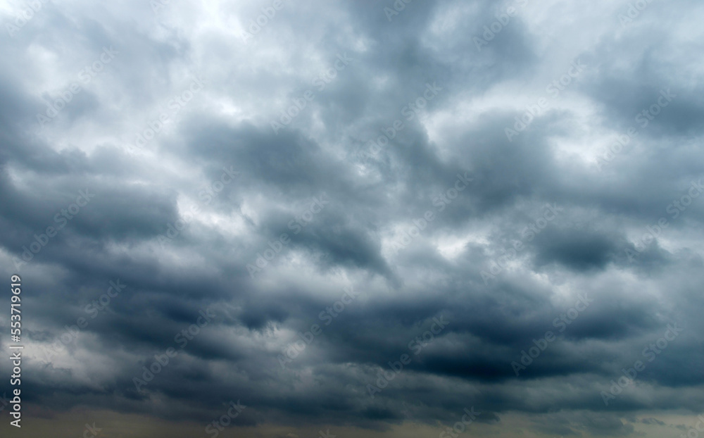 Dramatic sky with dark clouds