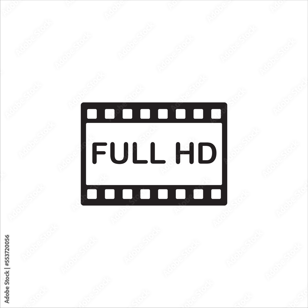 full hd icon vector illustration on white background full hd icon vector illustration on white background
