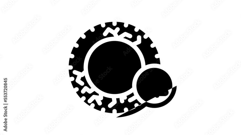 car tires recycling waste line icon animation