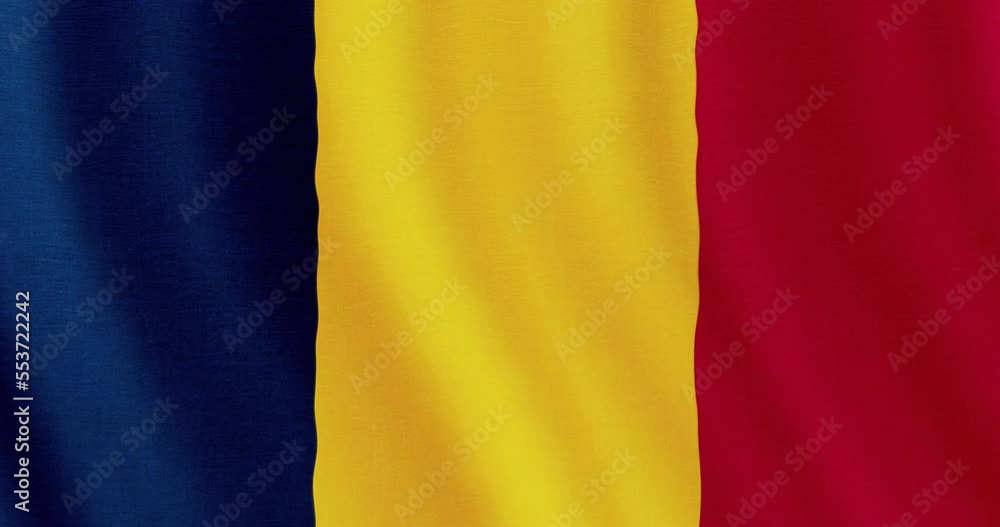 4k seamless loop animation with the flag of Chad. Chad's flag backdrop seamless animation. 4k seamless loop animation with the flag of Chad. Chad's flag backdrop seamless animation.