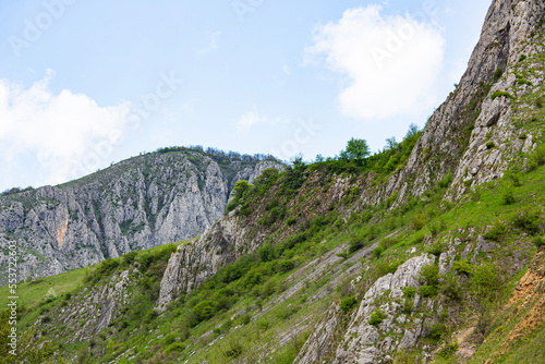 Mountain detail in Trascau mountains canyon, Vălişoara gorge in eastern Apuseni Mountains, Romania