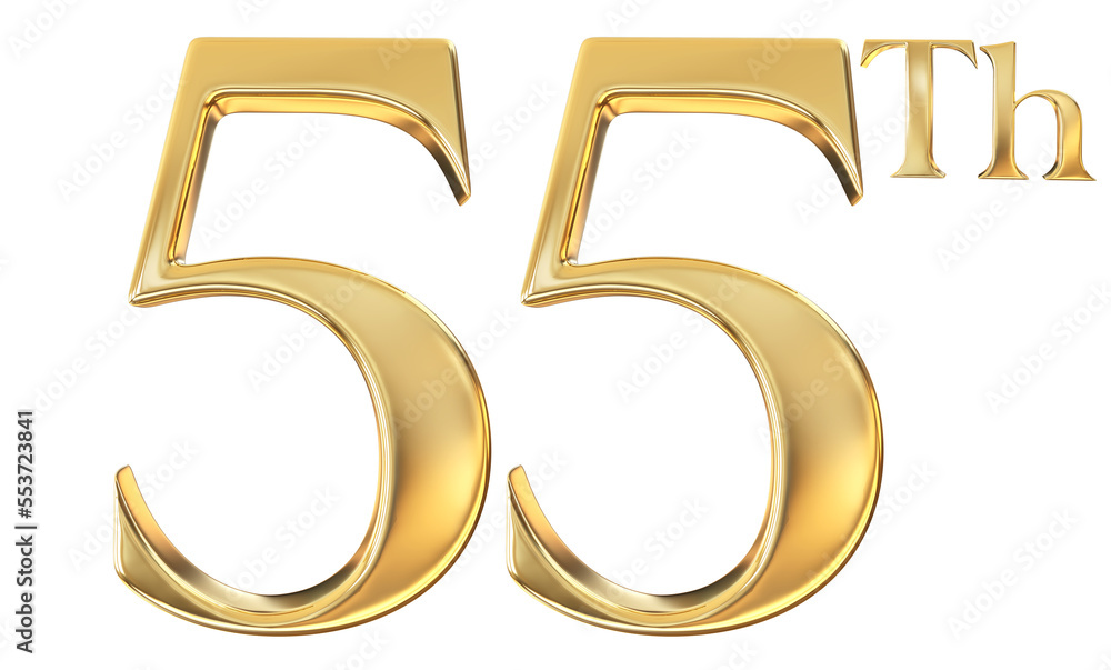 anniversary Golden 55 Number 3D Rendering anniversary Golden 55 Number 3D Rendering