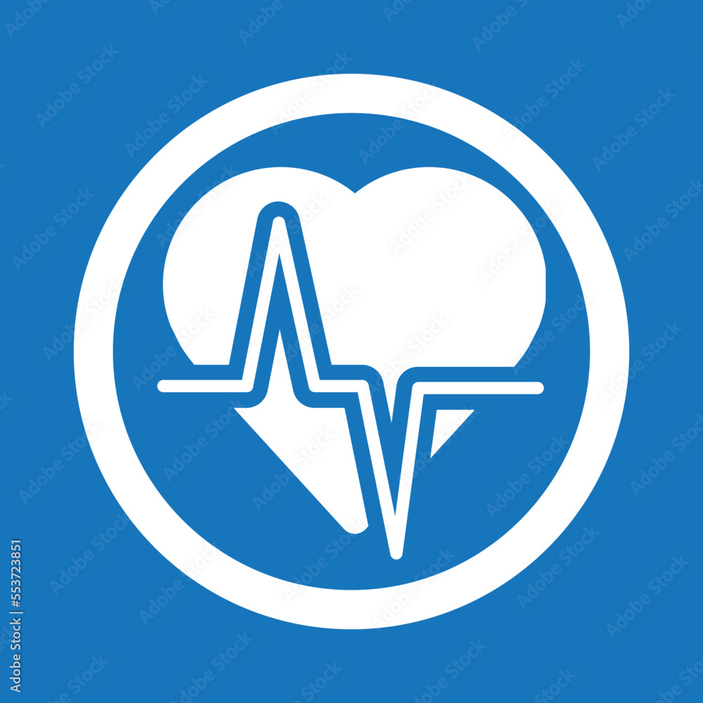 Cardiogram analysis icon, heart diagnosis icon blue vector Cardiogram analysis icon, heart diagnosis icon blue vector