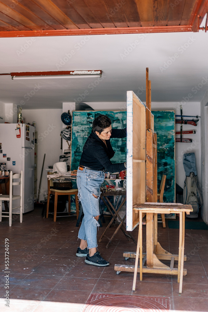 Fototapeta premium Working in Home Art Studio