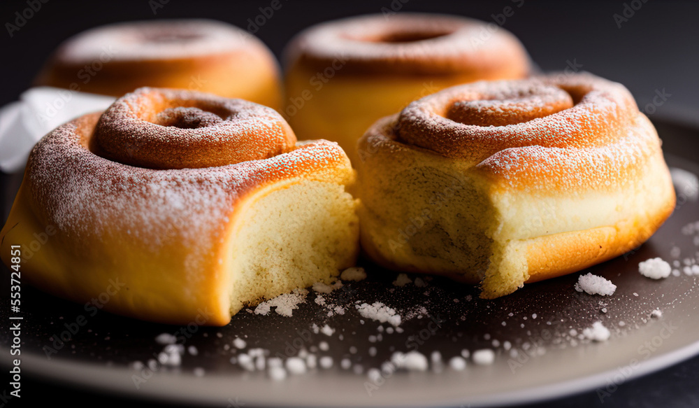 advertising professional food photography close up of a pile of cinnamon rolls - AI Generated advertising professional food photography close up of a pile of cinnamon rolls - AI Generated