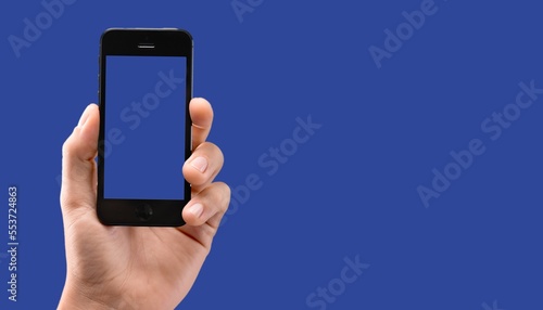 Wallpaper Mural Hand hold phone with a blank screen Torontodigital.ca