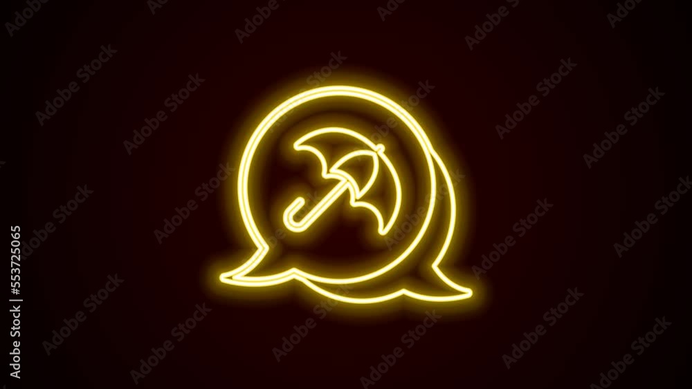 Glowing neon line Umbrella icon isolated on black background. Insurance concept. Waterproof icon. Protection, safety, security concept. 4K Video motion graphic animation Glowing neon line Umbrella icon isolated on black background. Insurance concept. Waterproof icon. Protection, safety, security concept. 4K Video motion graphic animation
