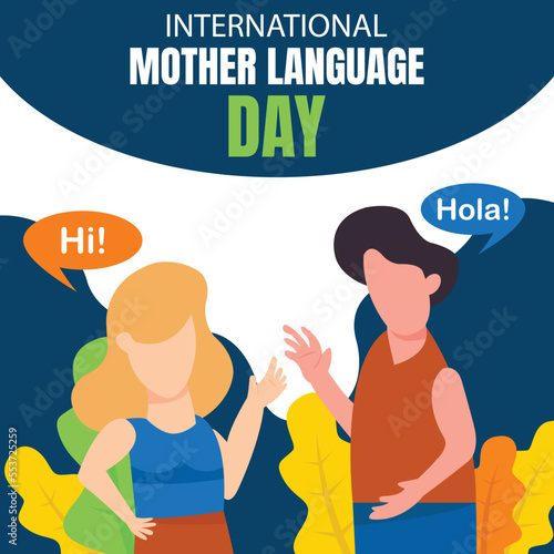 illustration vector graphic of men and women are communicating in different languages, perfect for international day, mother language day, celebrate, greeting card, etc.