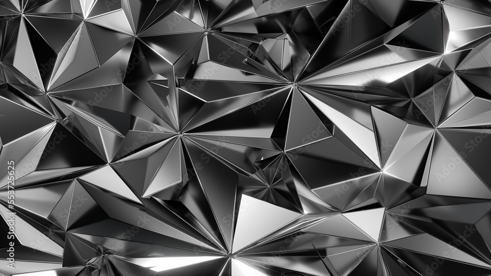 3d render, abstract faceted background, macro texture of a crystal metallic foil, modern geometric wallpaper 3d render, abstract faceted background, macro texture of a crystal metallic foil, modern geometric wallpaper