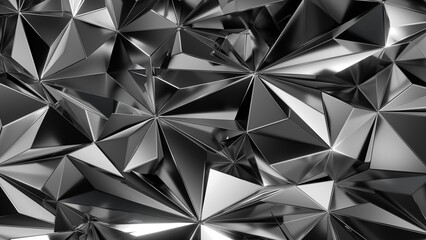 Poster 3D Metallische Kristallfolie in Silber  © wacomka