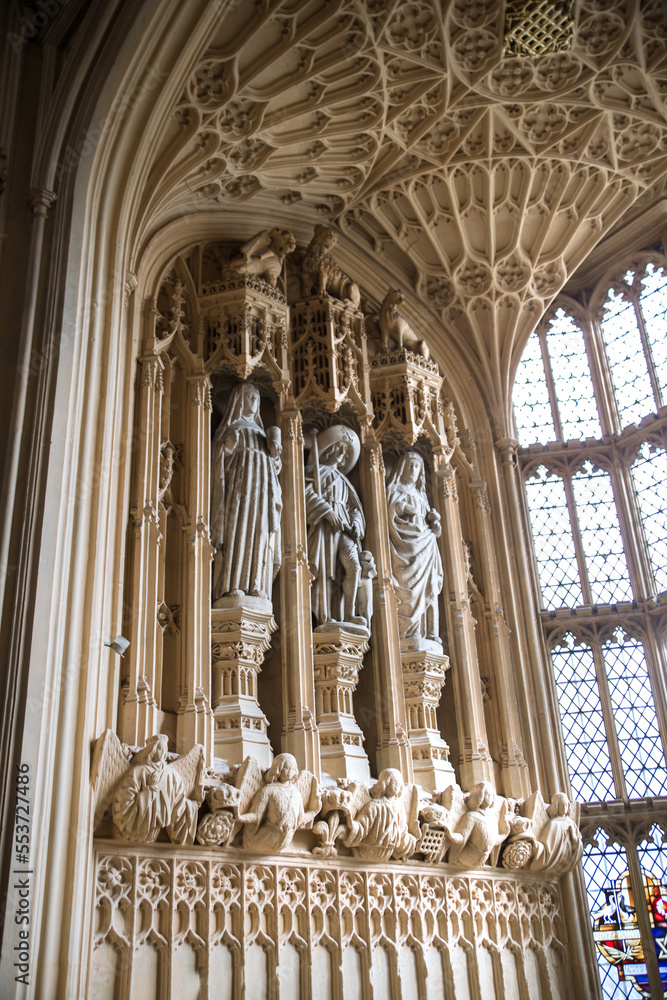 Fototapeta premium Henry VII Lady Chapel interior with , Westminster. Burial place of fifteen kings and queens Stuard's dynasty. London, UK