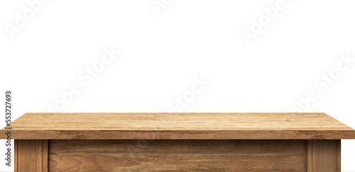 Fotobehang wooden table template, desk mock-up