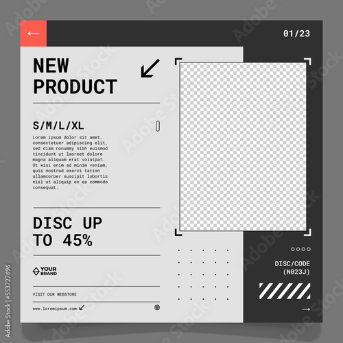 futuristic design template, square layout design template, industrial style