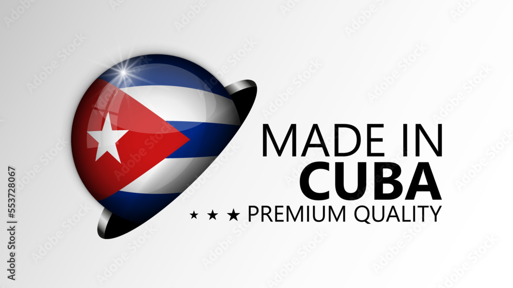 Made in Cuba graphic and label. Made in Cuba graphic and label.