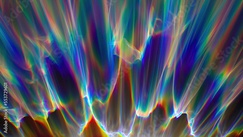 3d render, abstract background. Colorful caustic overlay effect photo