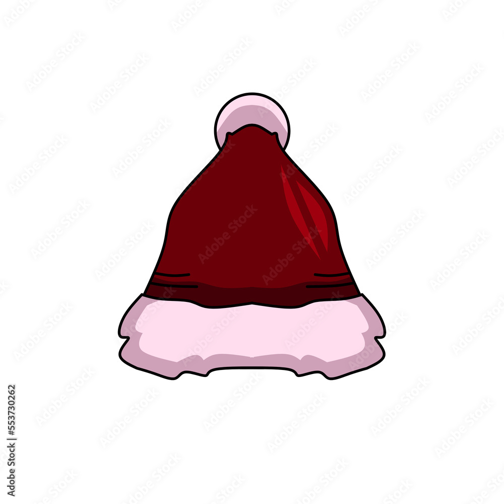 santa hat icon design, red hat santa with elegance concept