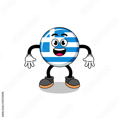 greece flag cartoon with surprised gesture