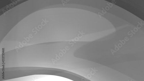 Black and white abstract illustration - curved pattern. 3d rendering, cgi