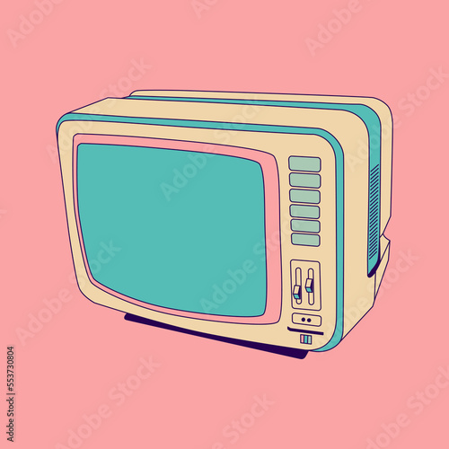 Fashion minimal illustration. Retro tv vintage style