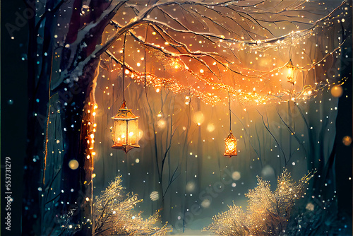 Fairy lights background cre...