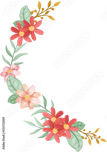 Orange Flower Arrangement with watercolor style