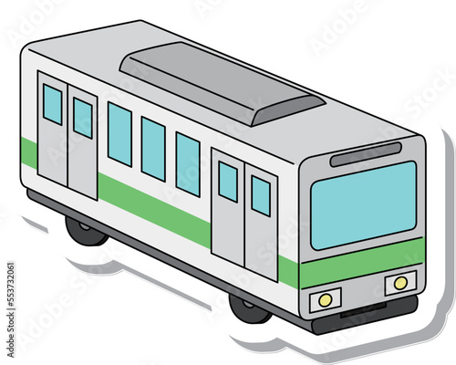 ステッカー風の単品アイコン　電車