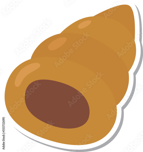 ステッカー風の単品食べ物イラスト　チョコロール