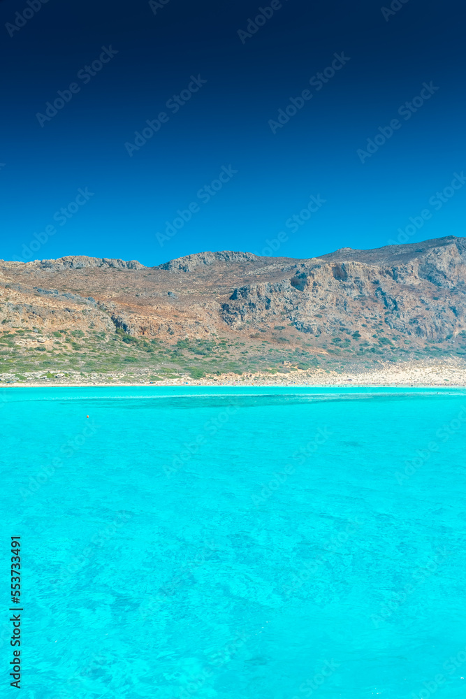 Amazing crystal clear water in the Balos Lagoon, Crete, Greece Amazing crystal clear water in the Balos Lagoon, Crete, Greece