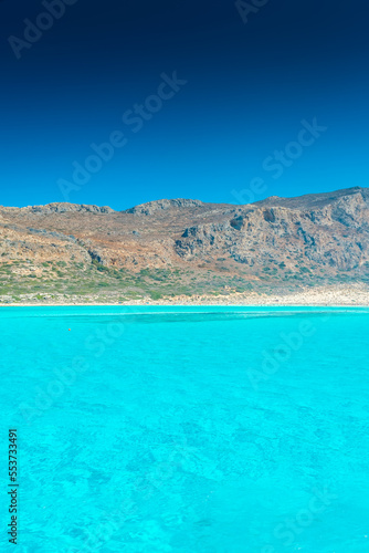 Amazing crystal clear water in the Balos Lagoon, Crete, Greece