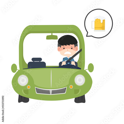 Drunk driver and accident concept