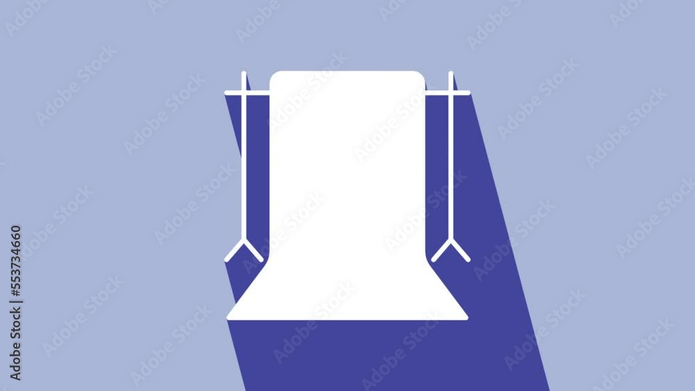 White Empty photo studio icon isolated on purple background. Screen backdrop. 4K Video motion graphic animation White Empty photo studio icon isolated on purple background. Screen backdrop. 4K Video motion graphic animation