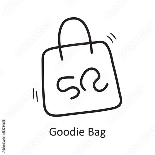 Goodie Bag vector outline Icon Design illustration. Party and Celebrate Symbol on White background EPS 10 File